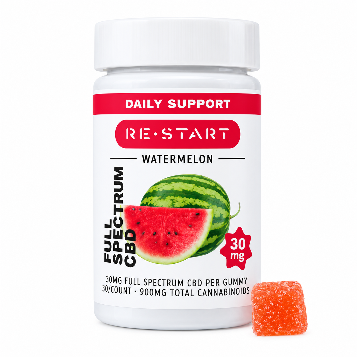 40MG CBD Full Spectrum Gummies - Watermelon / 30ct (1200MG CBD)